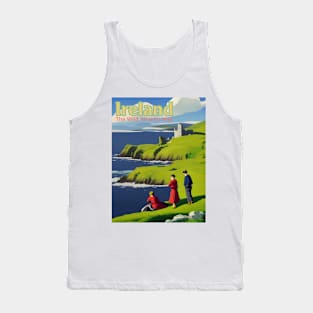 Original Retro Style Ireland Tourism Poster 2 Tank Top